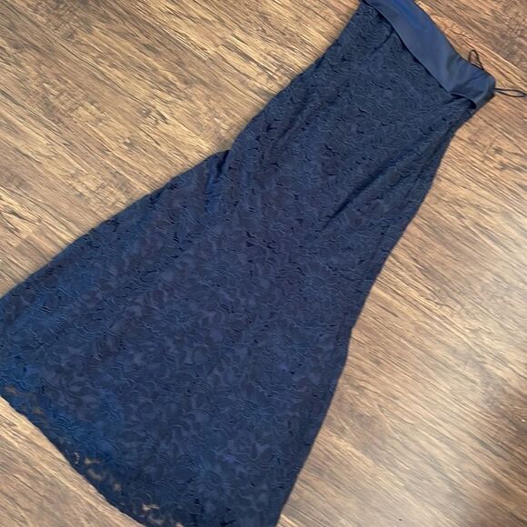 NWOT ELIZA J One Shoulder Satin Band Lace Overlay Mermaid Gown - size 14 - Picture 9 of 13